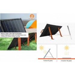 Panou solar portabil din siliciu monocristalin cu eficiență ridicată 100W