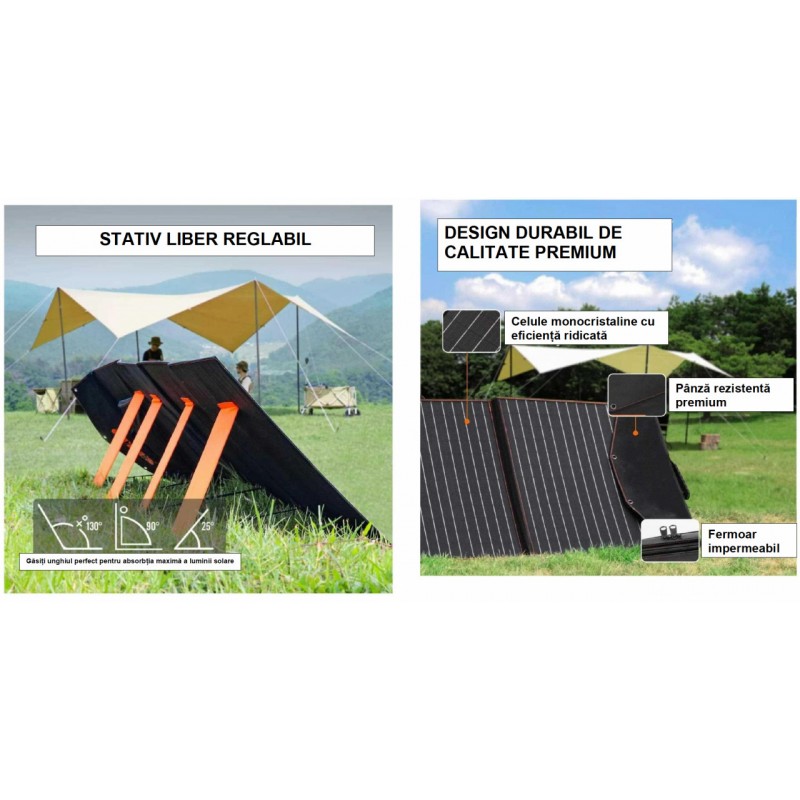 Panou solar portabil din siliciu monocristalin cu eficiență ridicată 220W