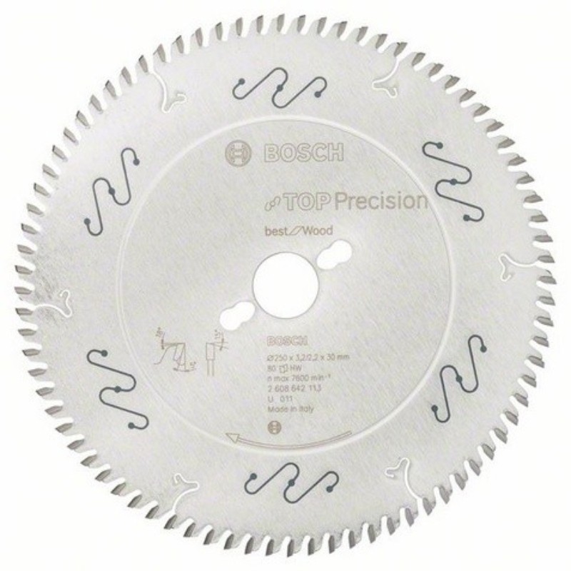 2608642113 BOSCH Panza circular Best for Wood, 250x30x3.2/2.2 mm, 80T
