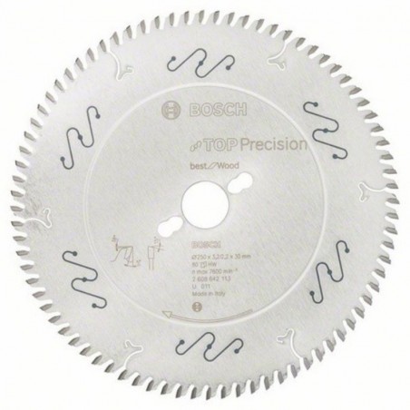 2608642113 BOSCH Panza circular Best for Wood, 250x30x3.2/2.2 mm, 80T