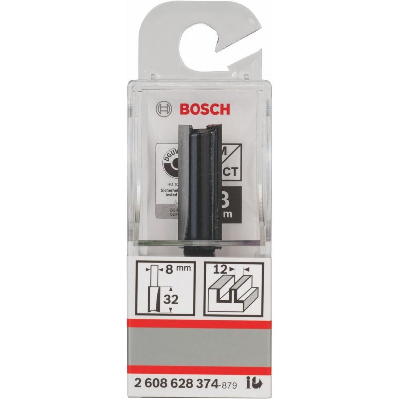 2608628374 BOSCH Freza pentru caneluri, lemn, 12x32x62 mm, tija 8 mm
