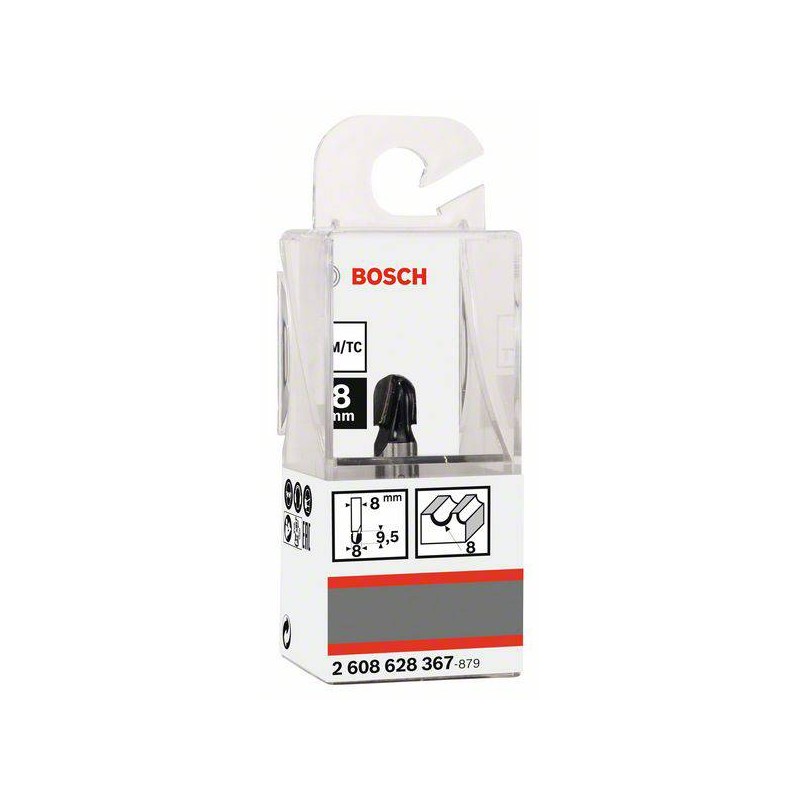 2608628367 BOSCH Freza de raionat, convexa, cu doua taisuri, 8x40 mm, tija 8mm