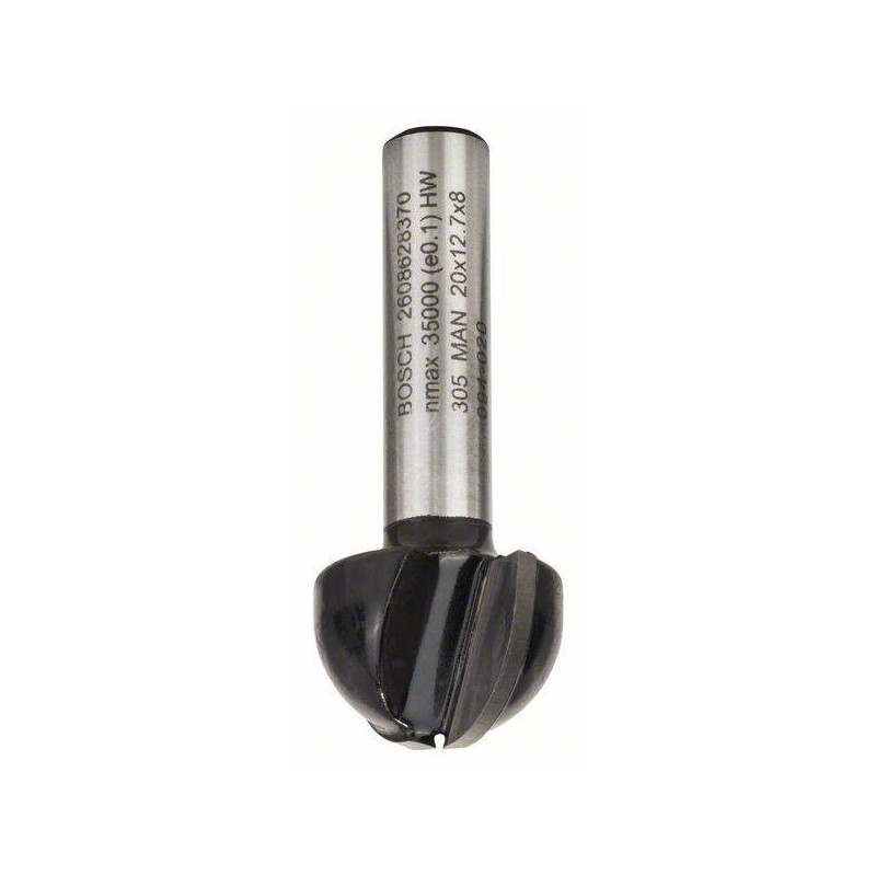 2608628370 BOSCH Freza raionat,convexa,cu doua taisuri,20x46mm,tija8mm