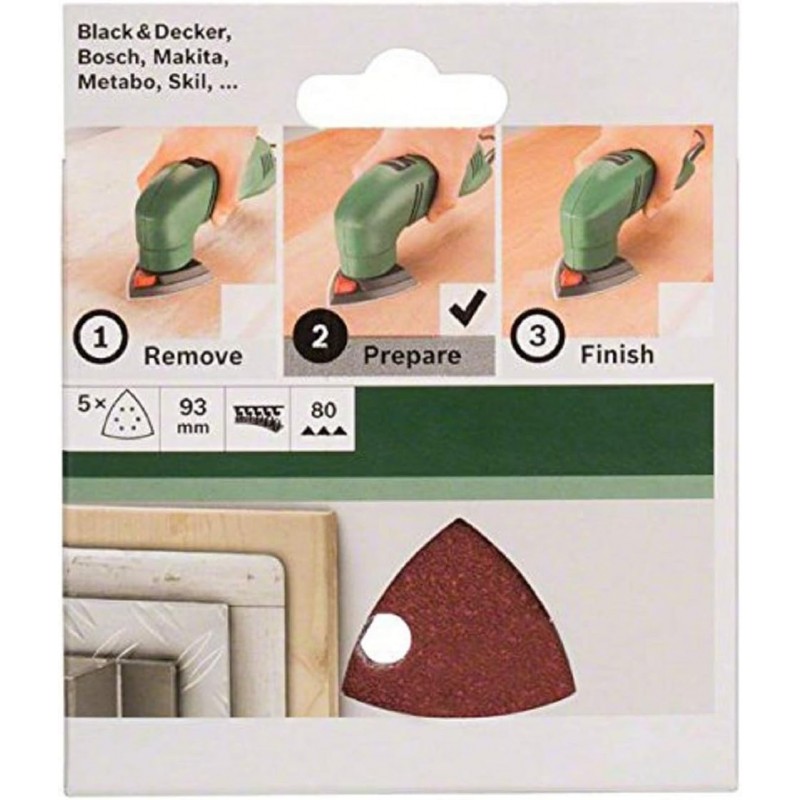 2609256A50 BOSCH Set 5 foi abrazive pentru slefuitor 93mm,G80, 6 gauri