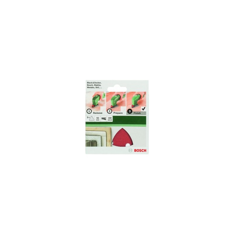 2609256A52 BOSCH Set 5 foi abrazive pentru slefuitor 93mm,G180,6 gauri