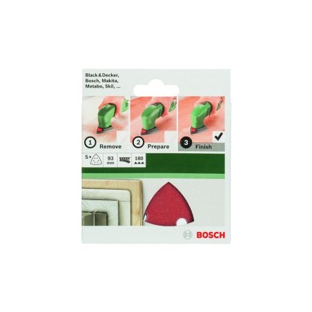 2609256A52 BOSCH Set 5 foi abrazive pentru slefuitor 93mm,G180,6 gauri