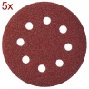 2609256A24 BOSCH Set 5 foi abrazive, slefuitor, granulatie 80, 8 gauri