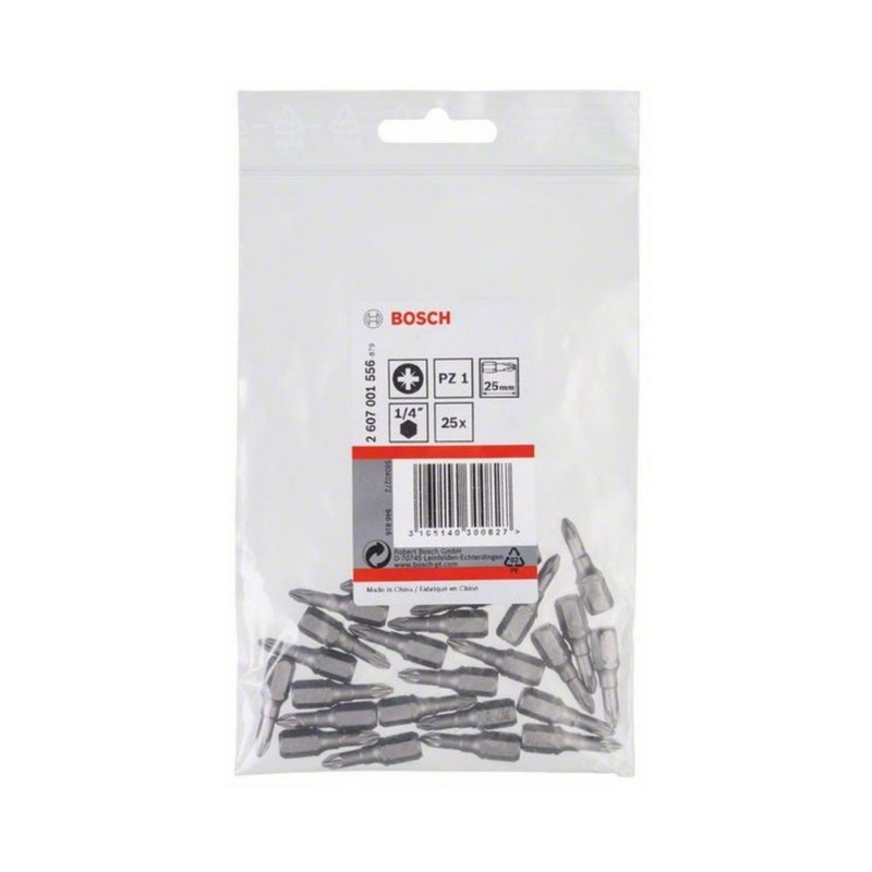 2607001556 BOSCH Set 25 Capete de surubelnita extra dure PZ1,25 mm