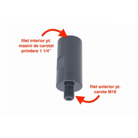 Adaptor carote M16 pentru utilizare la masini cu prindere 1 1/4 "