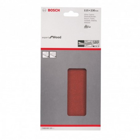 2608605319 BOSCH Set 10 foi abrazive, 115x230 mm, granulatie 180