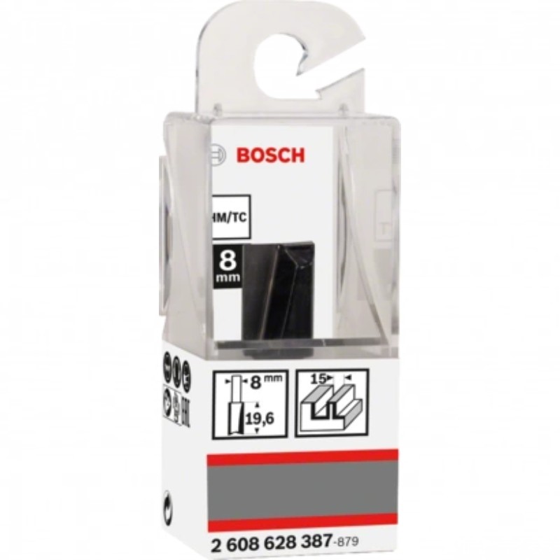 2608628387 BOSCH Freza caneluri doua taisuri, 15x19.6x51 mm, tija 8 mm