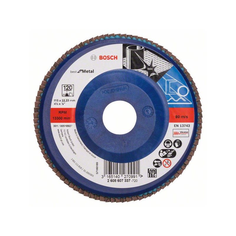 2608607337 BOSCH Disc evantai pentru metal G 120, diametru 115 mm