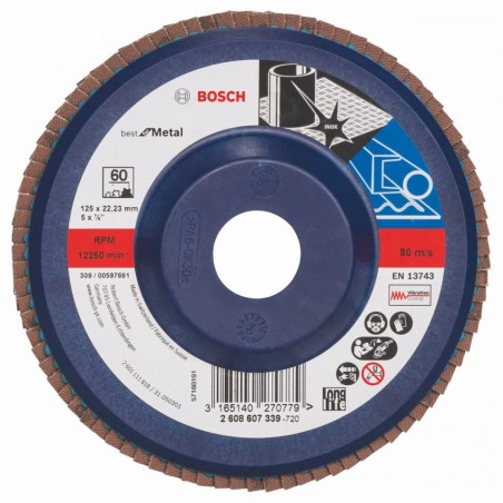 2608607339 BOSCH Disc evantai pentru metal G 60, diametru 125 mm