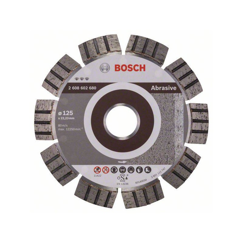 2608602680 BOSCH Disc diamantat pentru materiale abrazive, 125x22.2mm