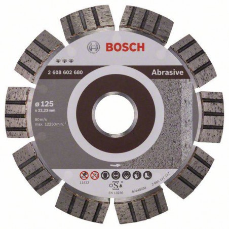 2608602680 BOSCH Disc diamantat pentru materiale abrazive, 125x22.2mm