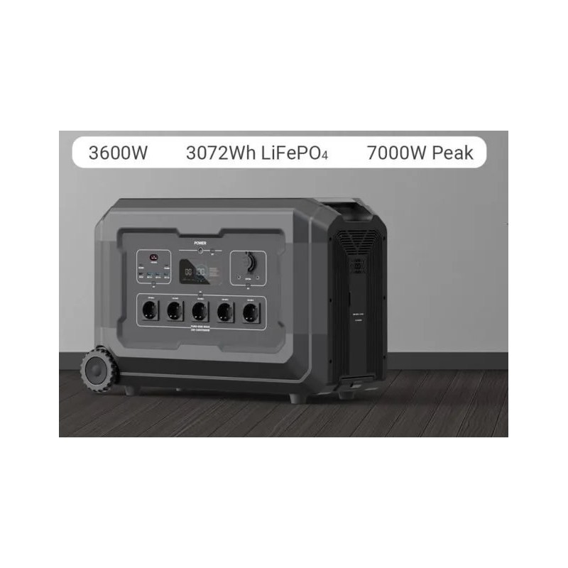 Statie acumulator portabil pentru incarcare rapida FastCharge, LiFePO4, Generator Solar Power Station - 3600W, 3072Wh