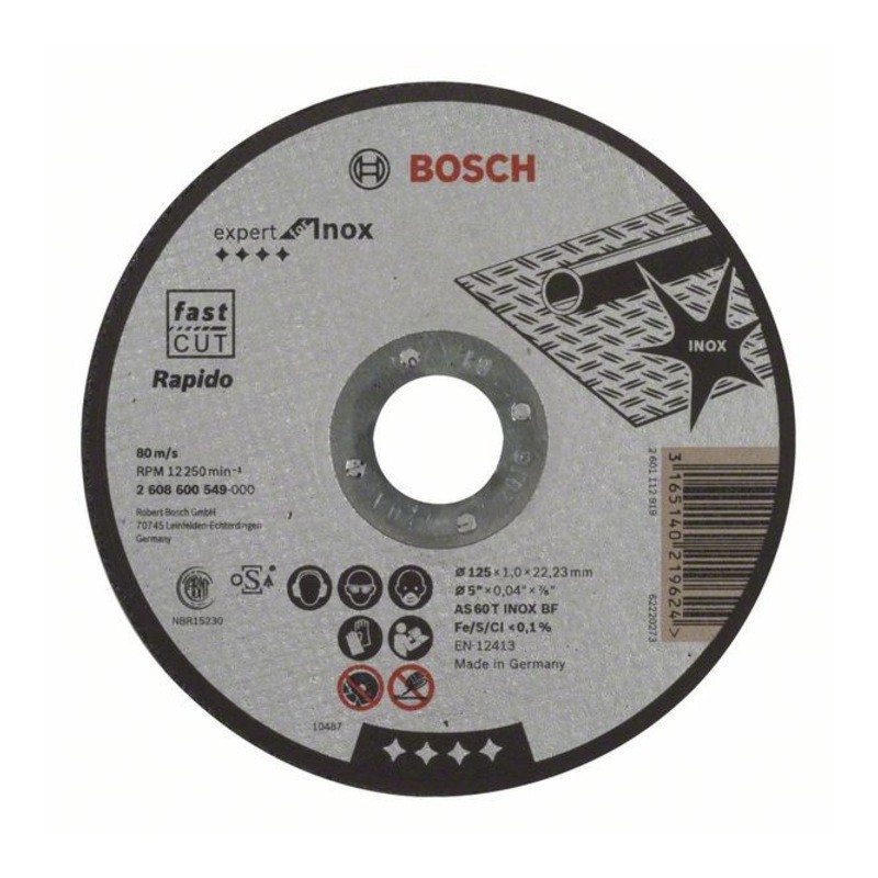 2608600094 BOSCH Disc profesional taiere metal inox, 125x22.2x2.0 mm