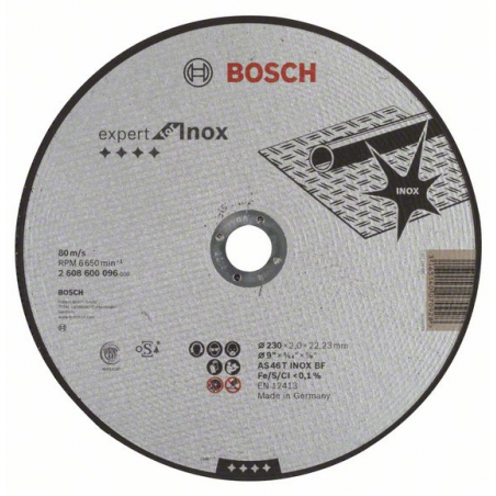 2608600096 BOSCH Disc profesional taiere inox, 230x22.2x2.0 mm