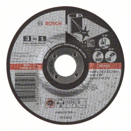 2608602389 BOSCH Disc taiat metal 3 in 1, 125x2.5x22.23 mm