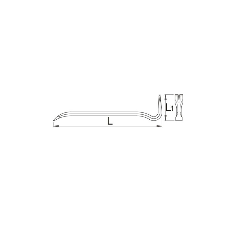 608821 UNIOR Levier pentru dulgher, L 1000 mm, L1 120 mm