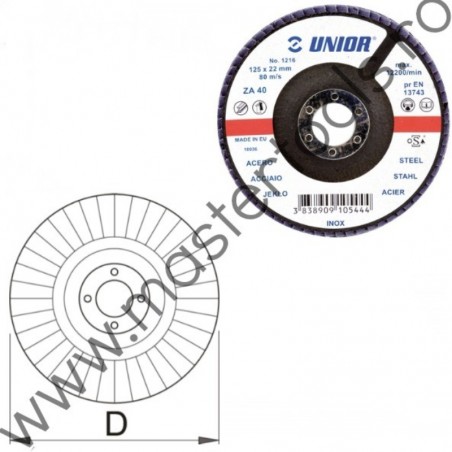 610545 UNIOR Disc pentru polizat, 125 mm, 60 dinti