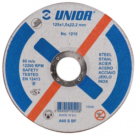 610521 UNIOR Disc de taiere otel, 125x1.6x22 mm