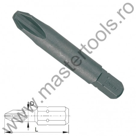 602394 UNIOR Set 3 biti hex 1/4" Forma C 6.3 - profil Phillips PH 1