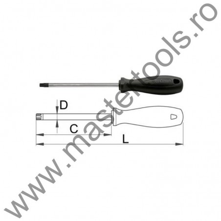 616388 UNIOR Surubelnita profil TORX, TX 30, maner polipropilena