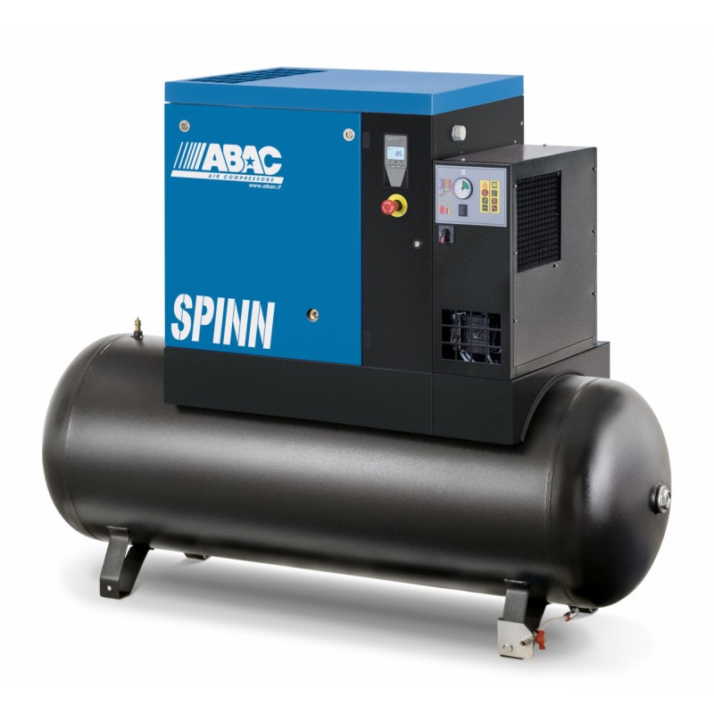 Compresor de aer profesional cu surub - 7.5 kW, 996 L/min, 10 bari - Rezervor 500 Litri - ABAC-SPINN-7.5E-500L-10bar