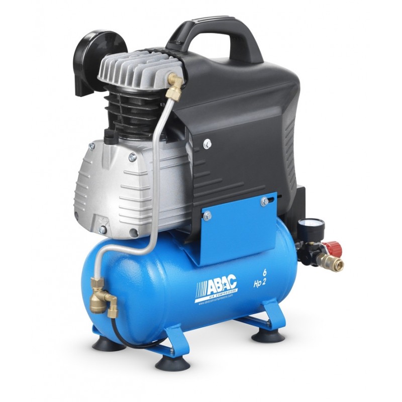 Compresor de aer cu piston - 1.5 kW, 220 L/min, 8 bari - Rezervor 6 Litri - ABAC-START-L20