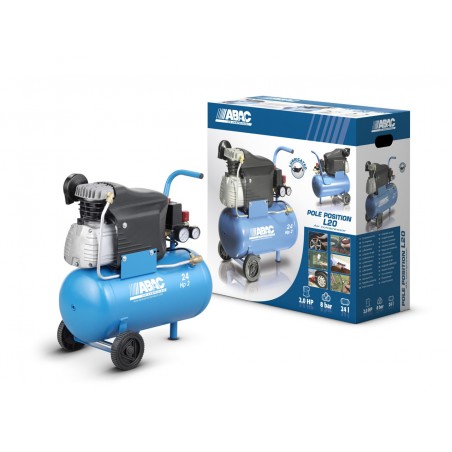 Compresor de aer cu piston - 1.5 kW, 220 L/min, 10 bari - Rezervor 24 Litri - ABAC-POLE-POSITION-L20