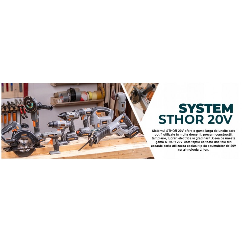 STHOR Autofiletanta acumulator 2xLi-Ion 20V,2Ah,26Nm+incarcator