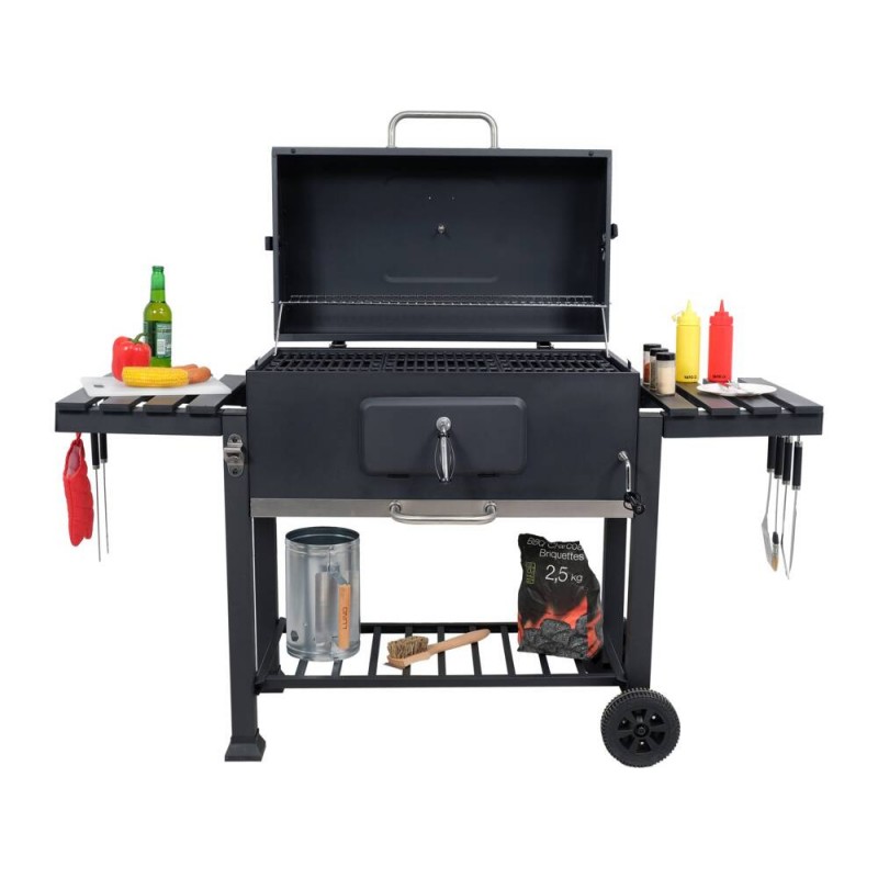 99917 LUND Gratar carbune XXL, fonta, 78 x 42.5 cm