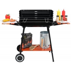 99911 LUND Gratar carbune cu rafturi 53x33cm