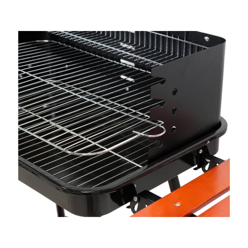 99911 LUND Gratar carbune cu rafturi 53x33cm