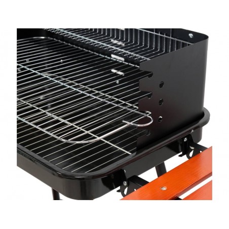99911 LUND Gratar carbune cu rafturi 53x33cm