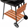 99589 LUND Gratar cu rafturi pe carbune 53x33cm,2 roti,capac,protectii