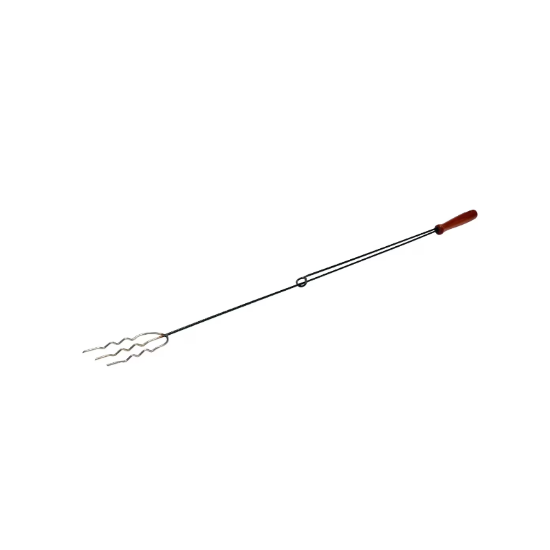99576 YATO Furca gratar profilata 120cm, Inox/Lemn, Argintiu