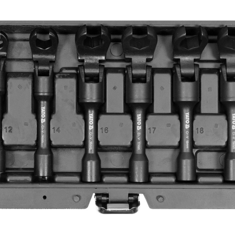 YT-01440 YATO Set chei inelare semideschise cu articulatie 12-19mm,3/8"