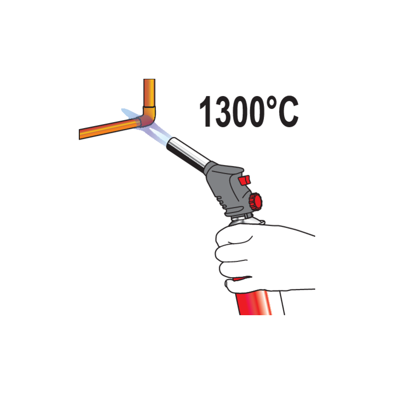 YT-36712 YATO Arzator pentru butelie spray,piezo, 2 kW, consum 145 g/h
