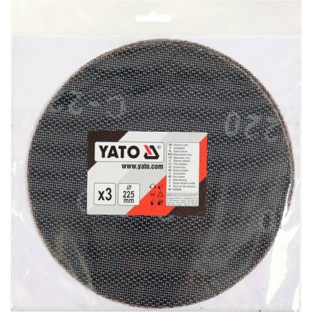 YT-845843 YATO Set 3 discuri plasa abraziva 225 mm, Velcro, P 150