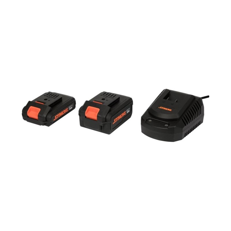 78262 STHOR Set 2 acumulatori Li-Ion 4Ah+2Ah si incarcator Sthor 20V