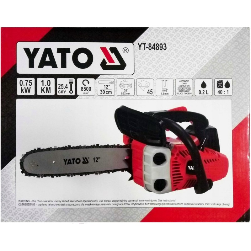 YT-84893 YATO Drujba pe benzina 0.75KW, 25.4 CM3, lama 12"(30 cm)