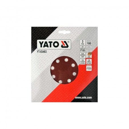 YT-83463 YATO Set 3 discuri abrazive pereti,180 mm, granulatie 100
