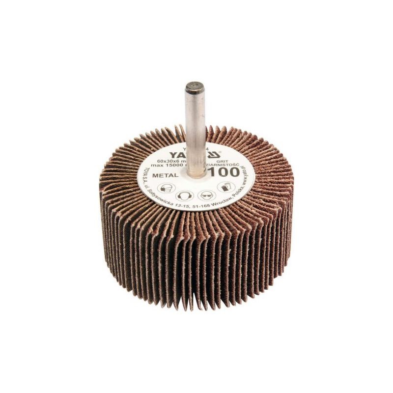 YT-83366 YATO Perie abraziva circulara cu tija 60x30x6 mm, P150