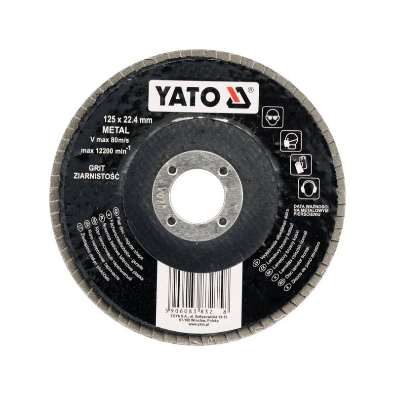 YT-83274 YATO Disc slefuit pentru lemn si metal 125x22.4mm, P80