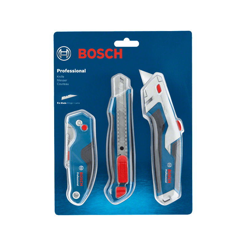 1600A027M4 BOSCH Set 3 cuttere universale profesionale, lama 18 mm