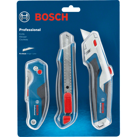 1600A027M4 BOSCH Set 3 cuttere universale profesionale, lama 18 mm