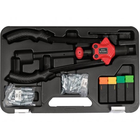 YT-36150 YATO Set cleste suruburi nituibile cu accesorii, M4-M8,46 buc