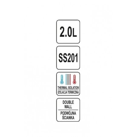 YG-07014 YATO GASTRO Cana termos cu buton, pereti dubli, 2 litri